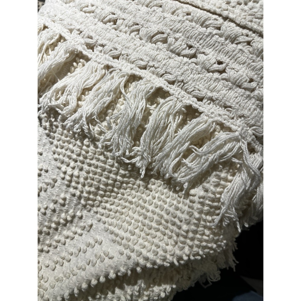 Bates Martha Washington Choice White Hobnail Chenille Bedspread King- Grannycore